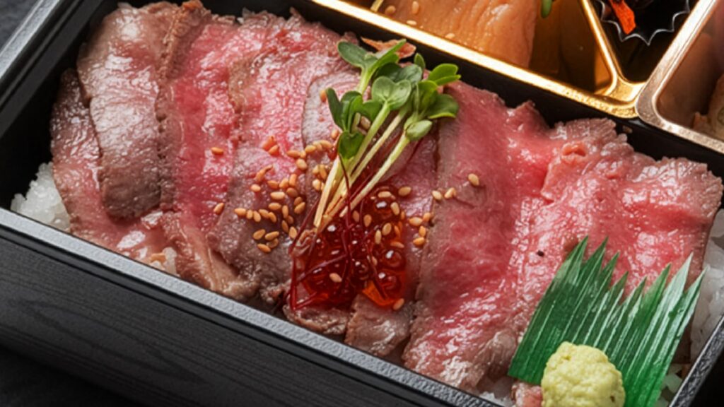 A4黒毛和牛ローストビーフと赤魚幽庵焼き御膳