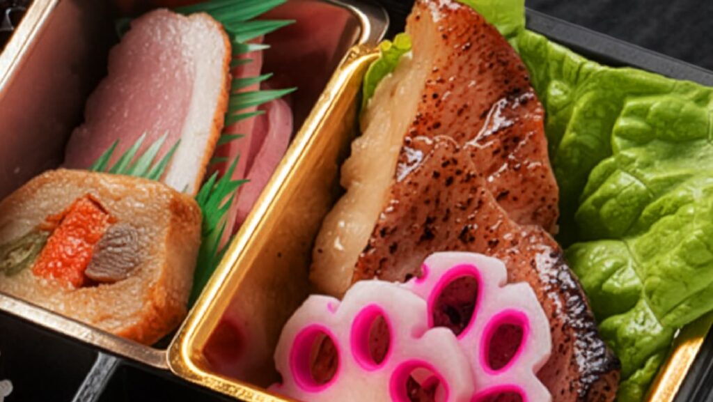 A4黒毛和牛ローストビーフと赤魚幽庵焼き御膳